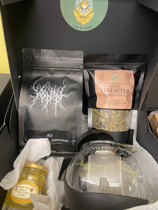 Local box: Press Coffee, SereniTEA, Local Honey